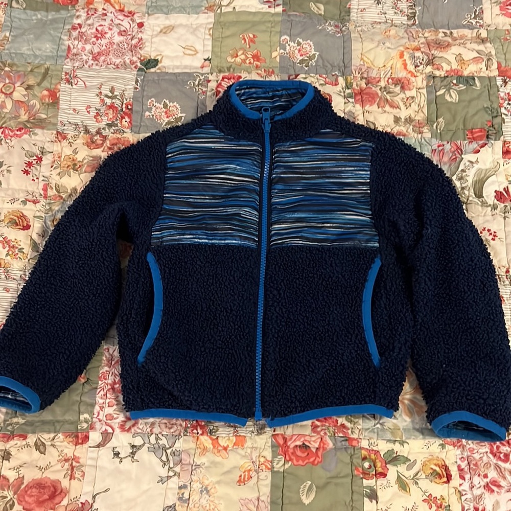 Lands’ End reversible fleece jacket spring/fall toddler XXS (2/3)